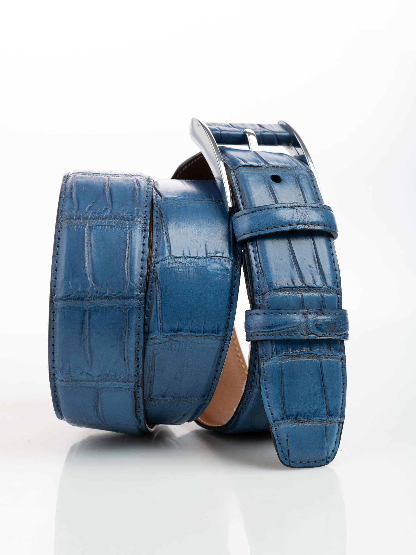 Azure Crocodile Belt