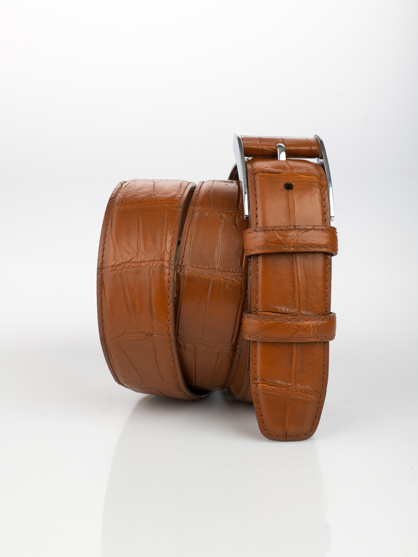 Cognac Crocodile Belt