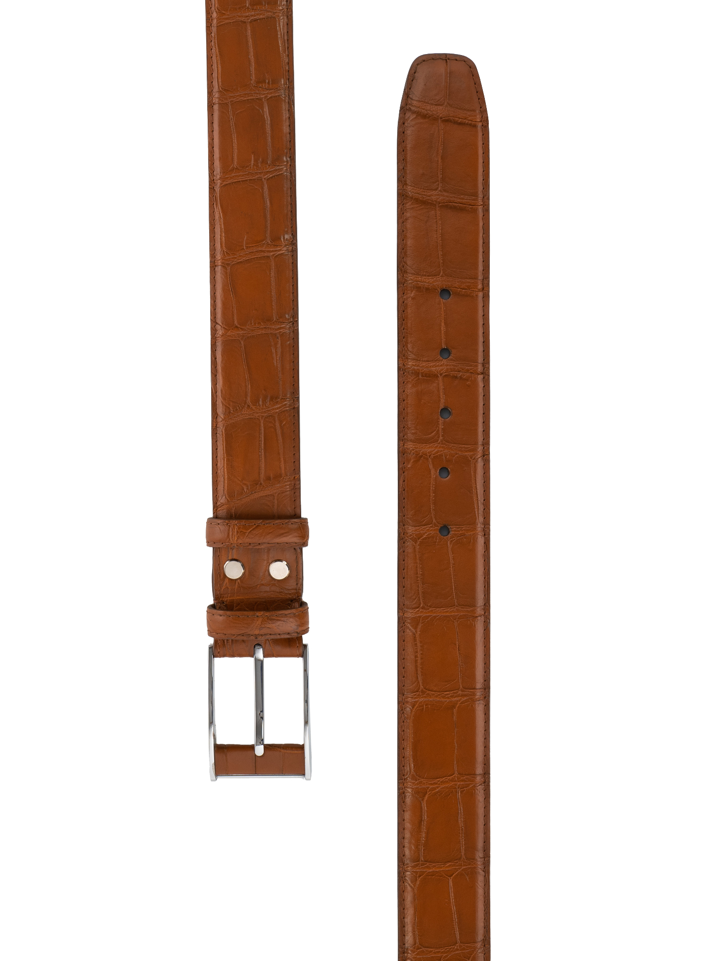 Cognac Crocodile Belt view 3