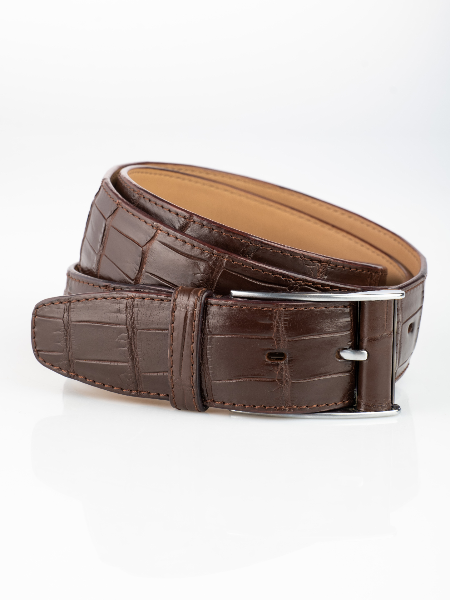 Espresso Crocodile Belt view 2