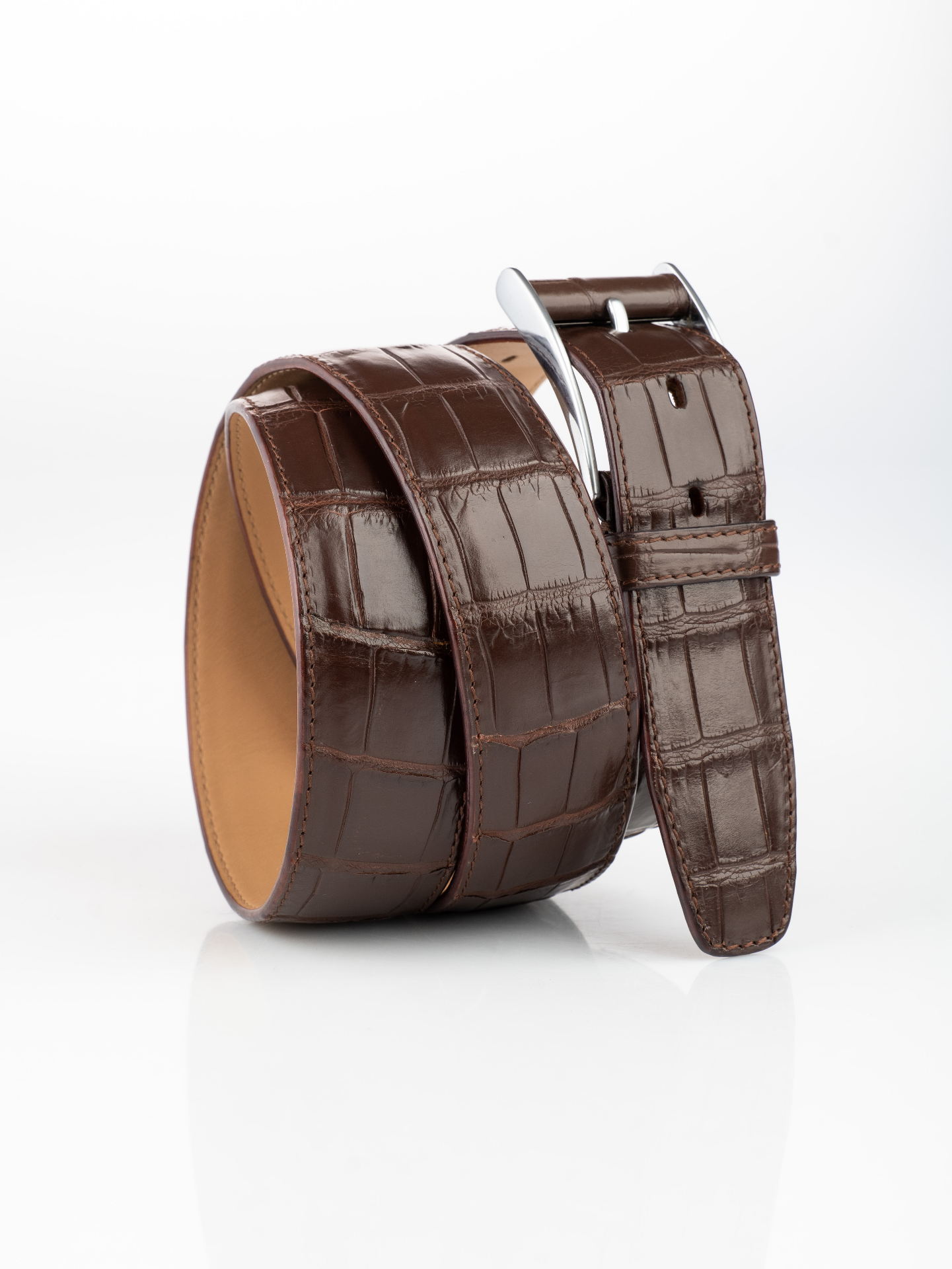 Espresso Crocodile Belt