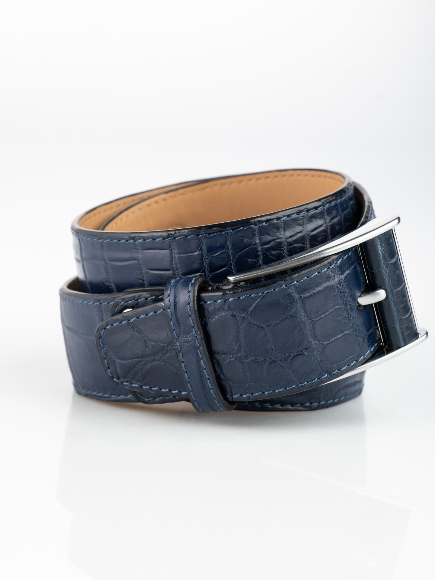 Navy Crocodile Belt view 2