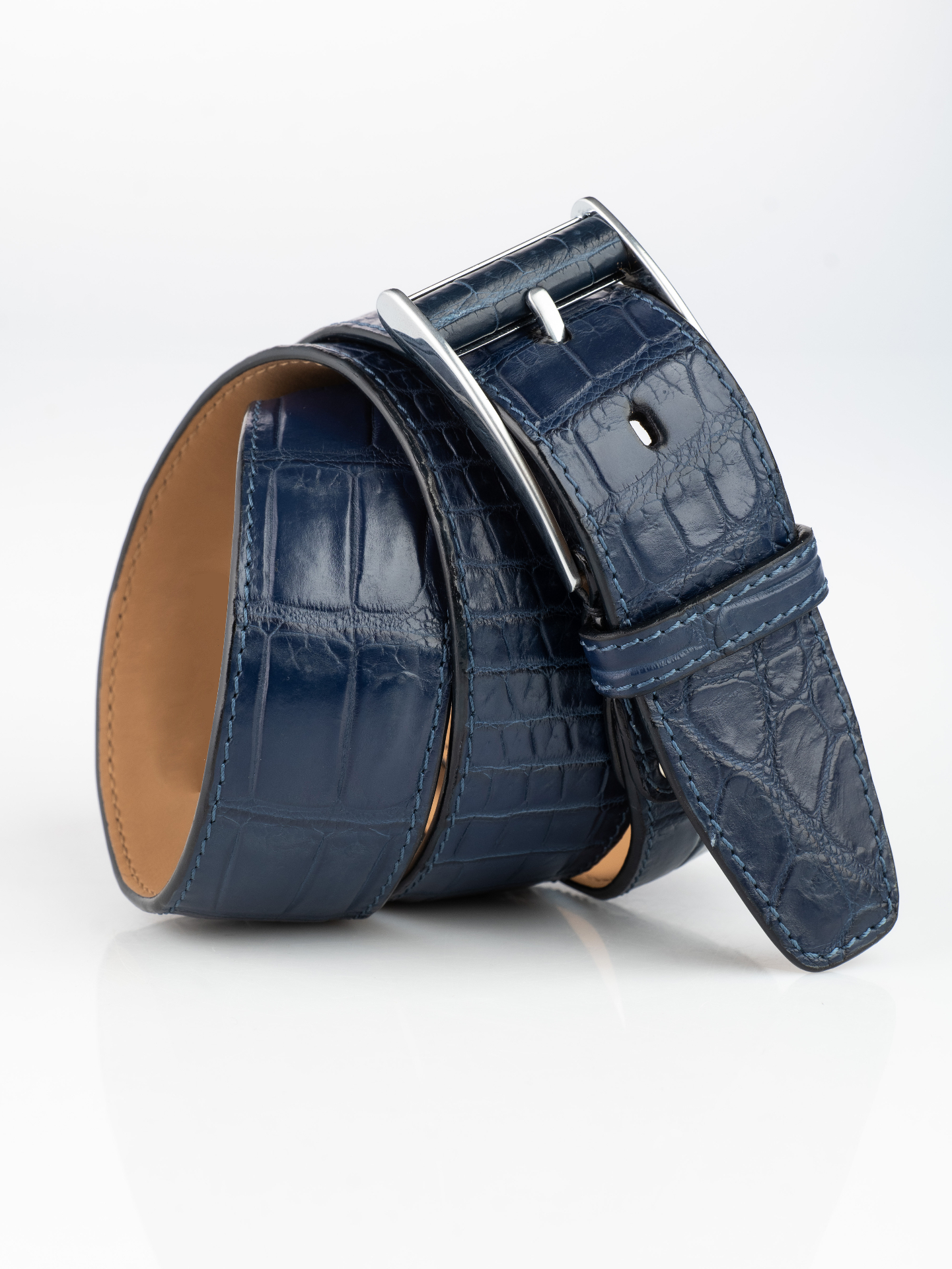 Navy Crocodile Belt