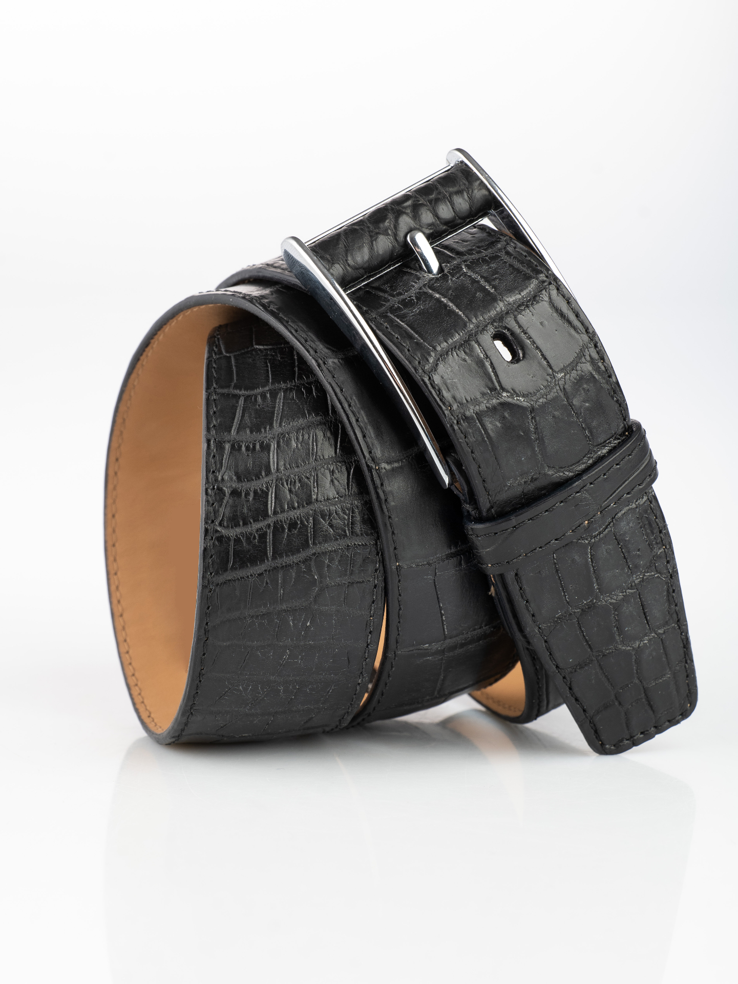 Noir Crocodile Belt