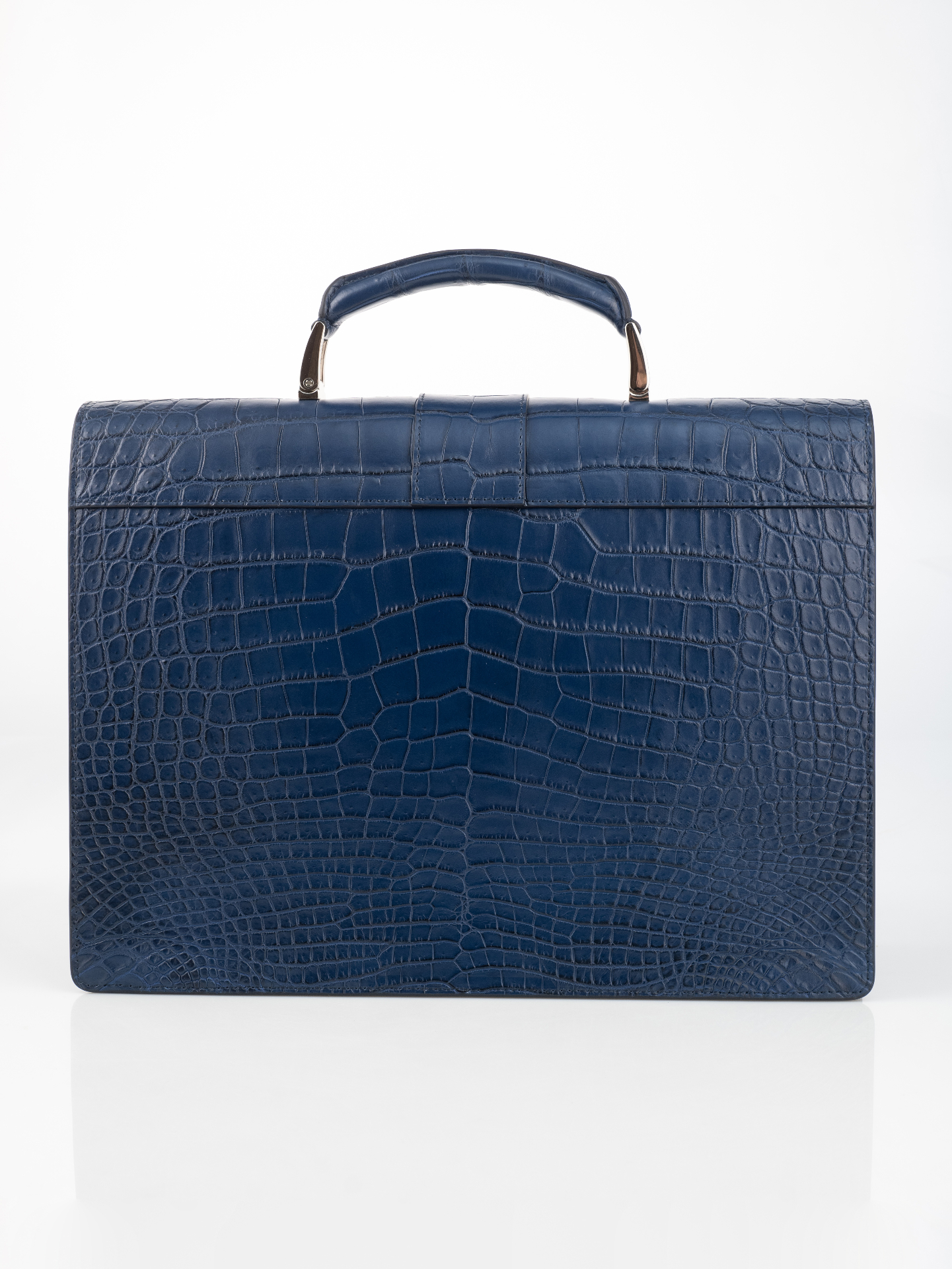 Navy Crocodile Briefcase - alternate view
