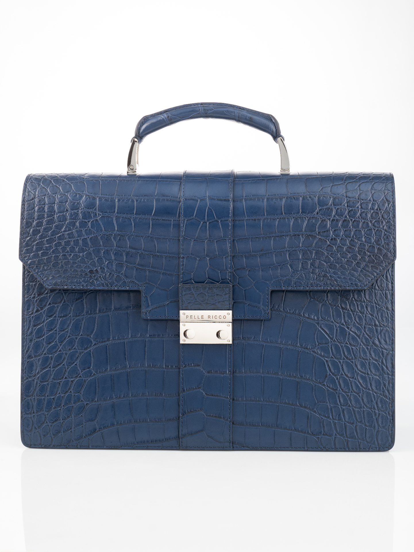 Navy Crocodile Briefcase