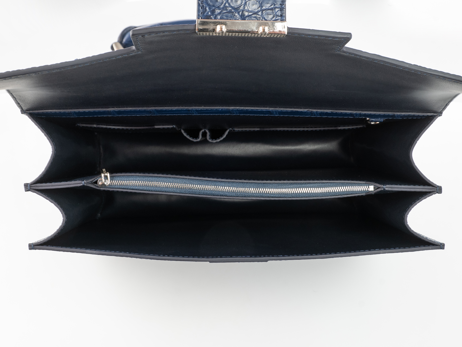 Navy Crocodile Briefcase view 5