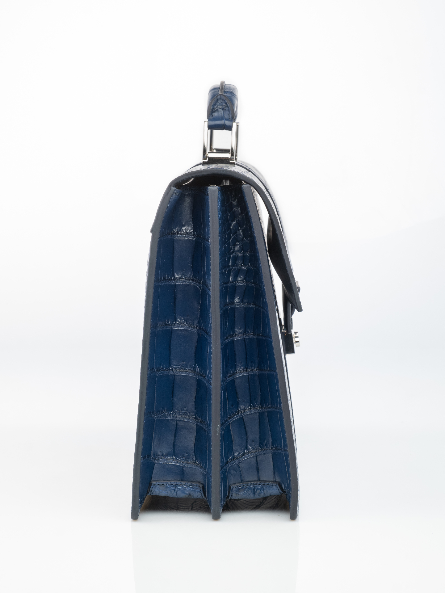 Navy Crocodile Briefcase view 6