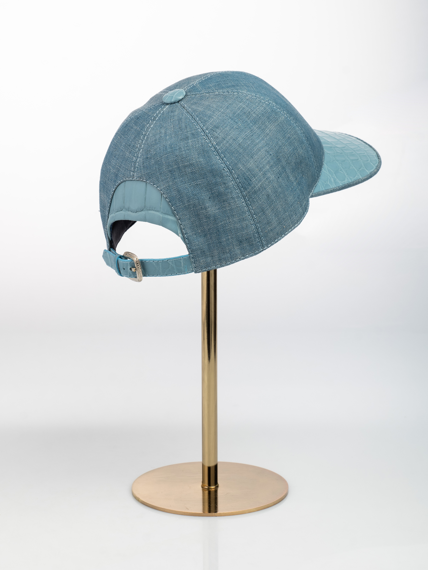 Azure Linen & Crocodile Cap - alternate view