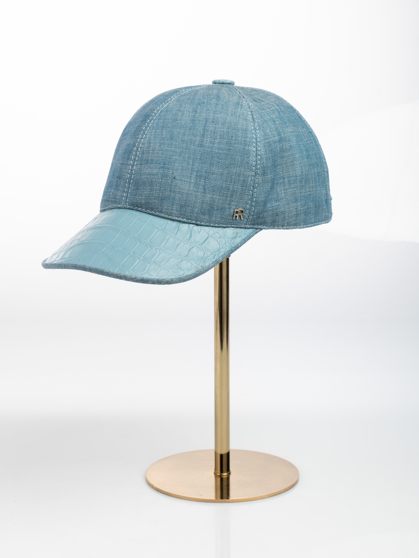 Azure Linen & Crocodile Cap