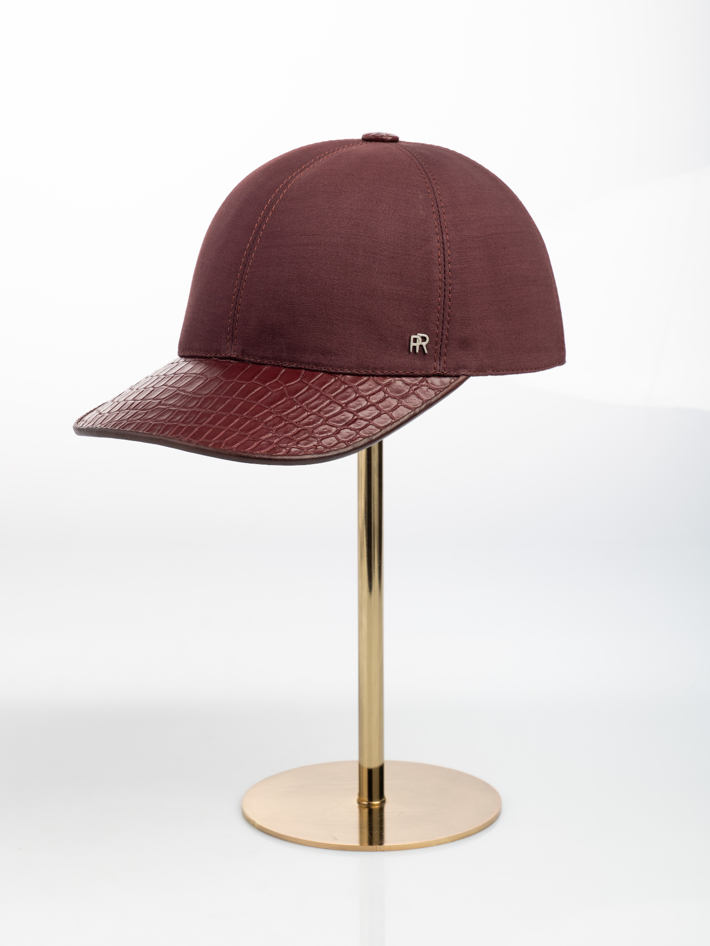 Bordeaux Linen & Crocodile Cap