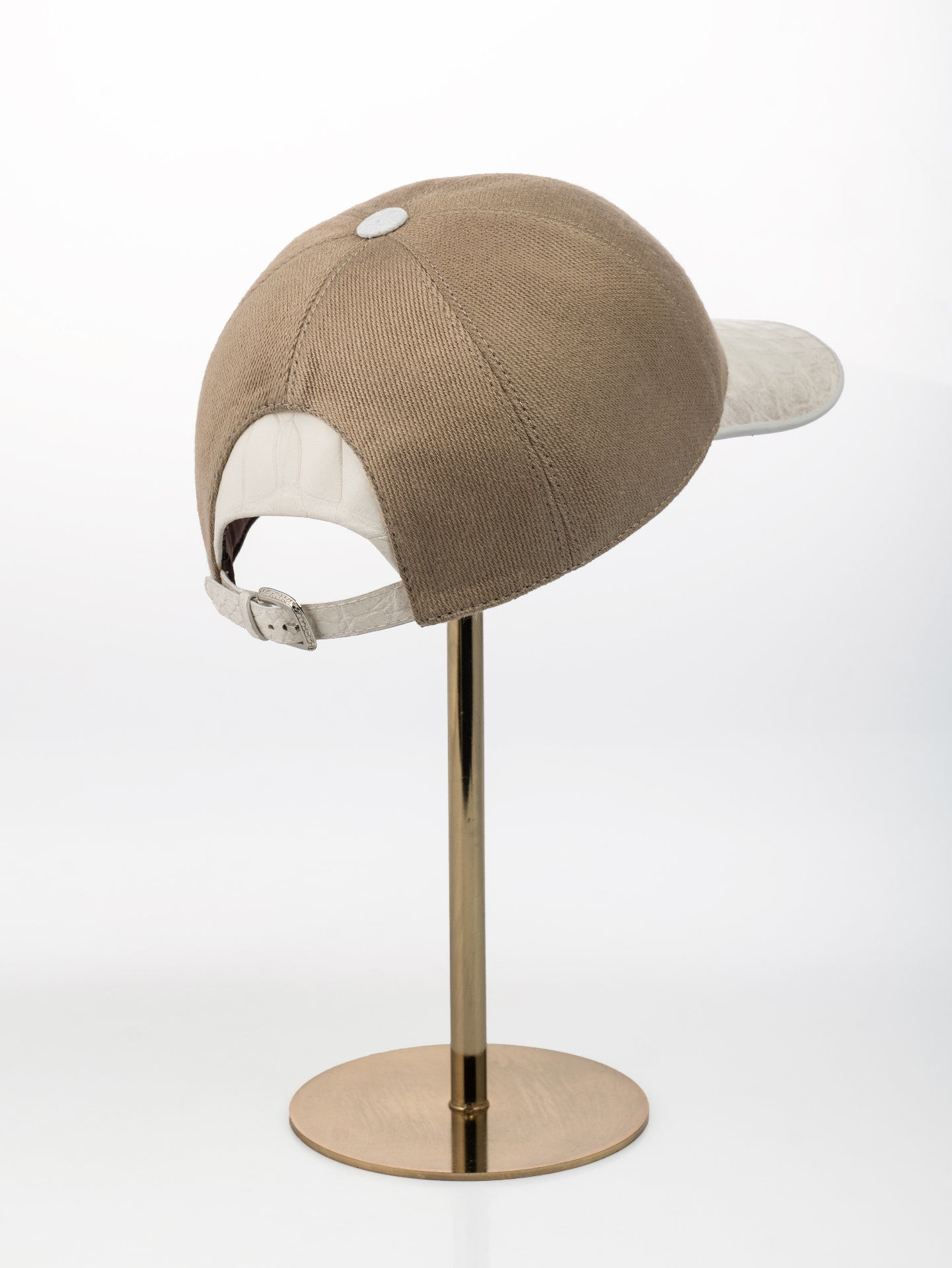 Camel Leather & Crocodile Cap - alternate view