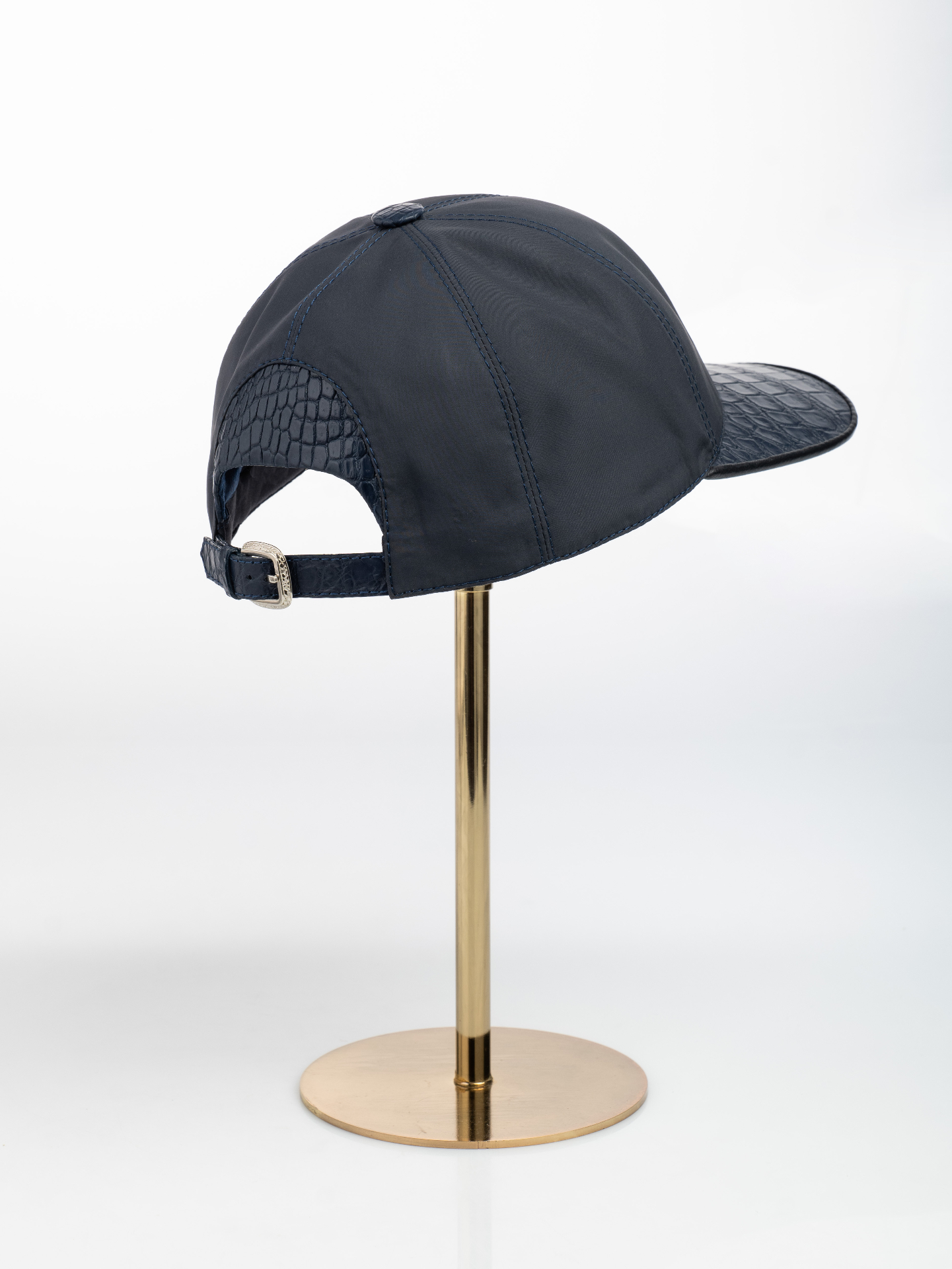 Navy Polyester & Crocodile Cap - alternate view