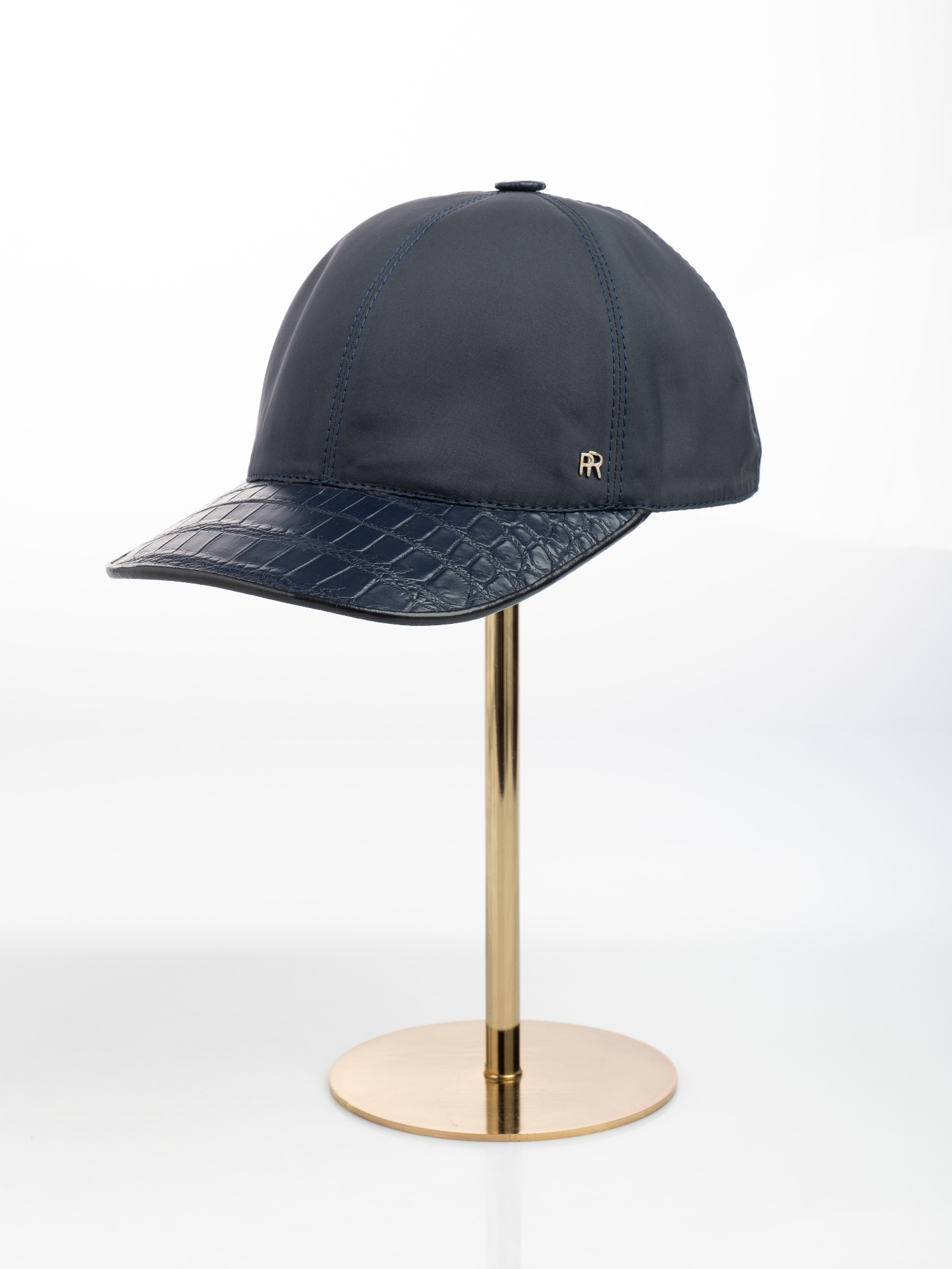 Navy Polyester & Crocodile Cap