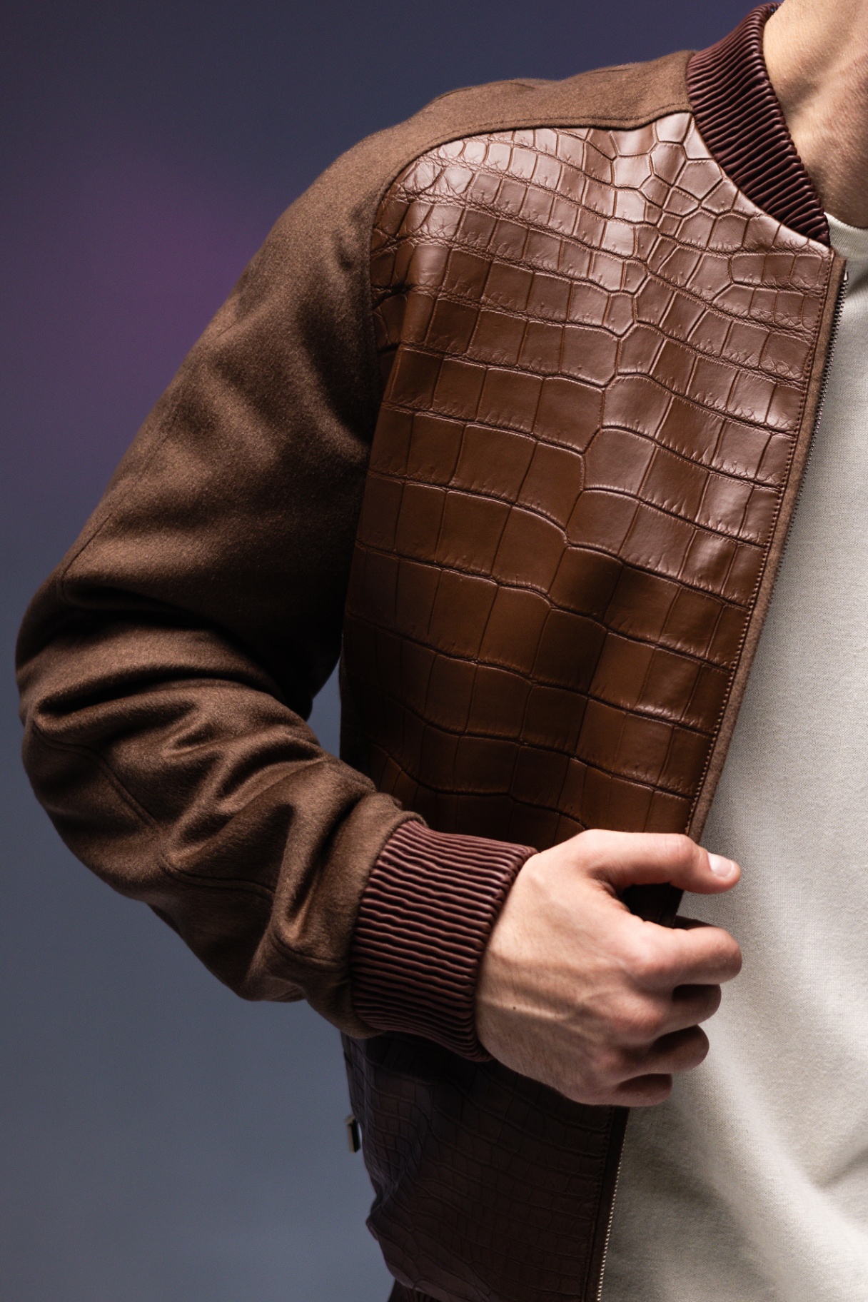 The Cognac Cashmere Bomber view 3