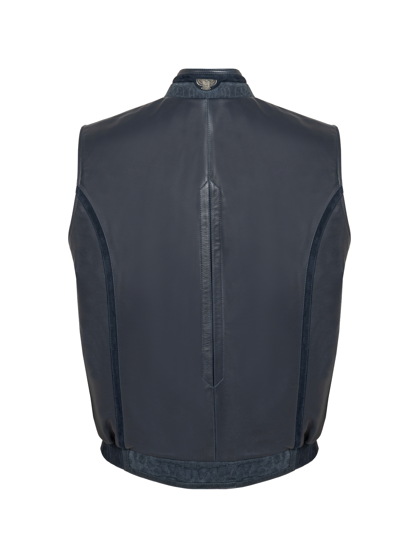 Navy Nubuck Crocodile Vest view 2