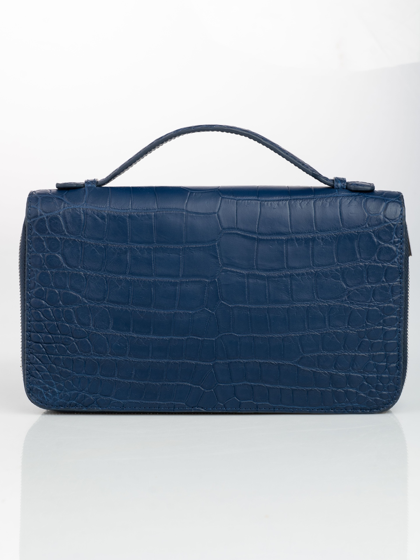 Navy Crocodile Pochette - alternate view