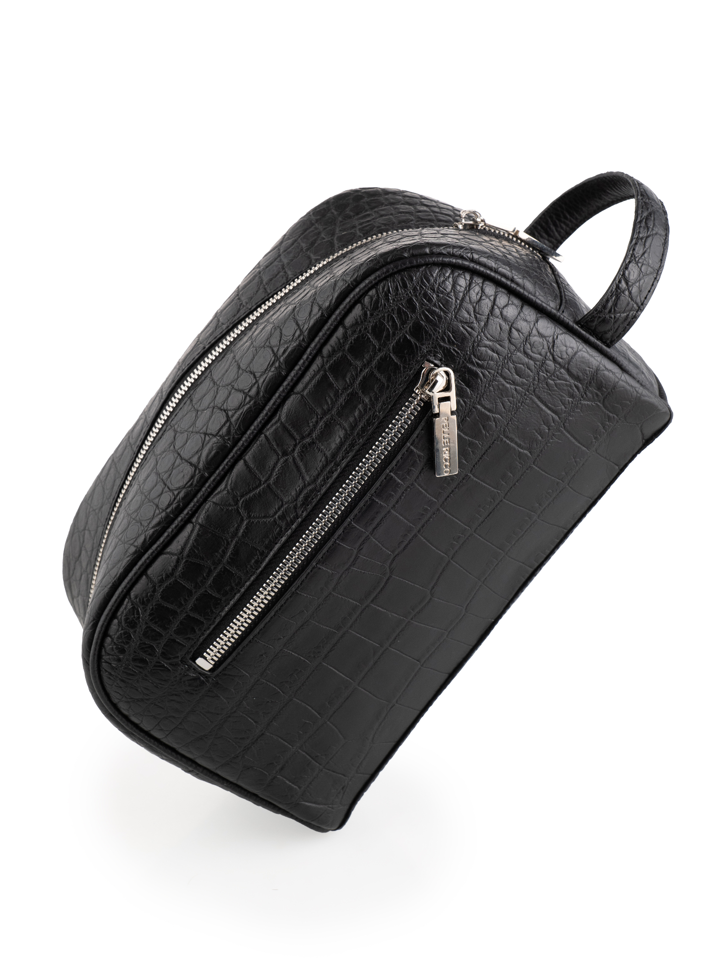 Noir Crocodile Wash Bag view 3