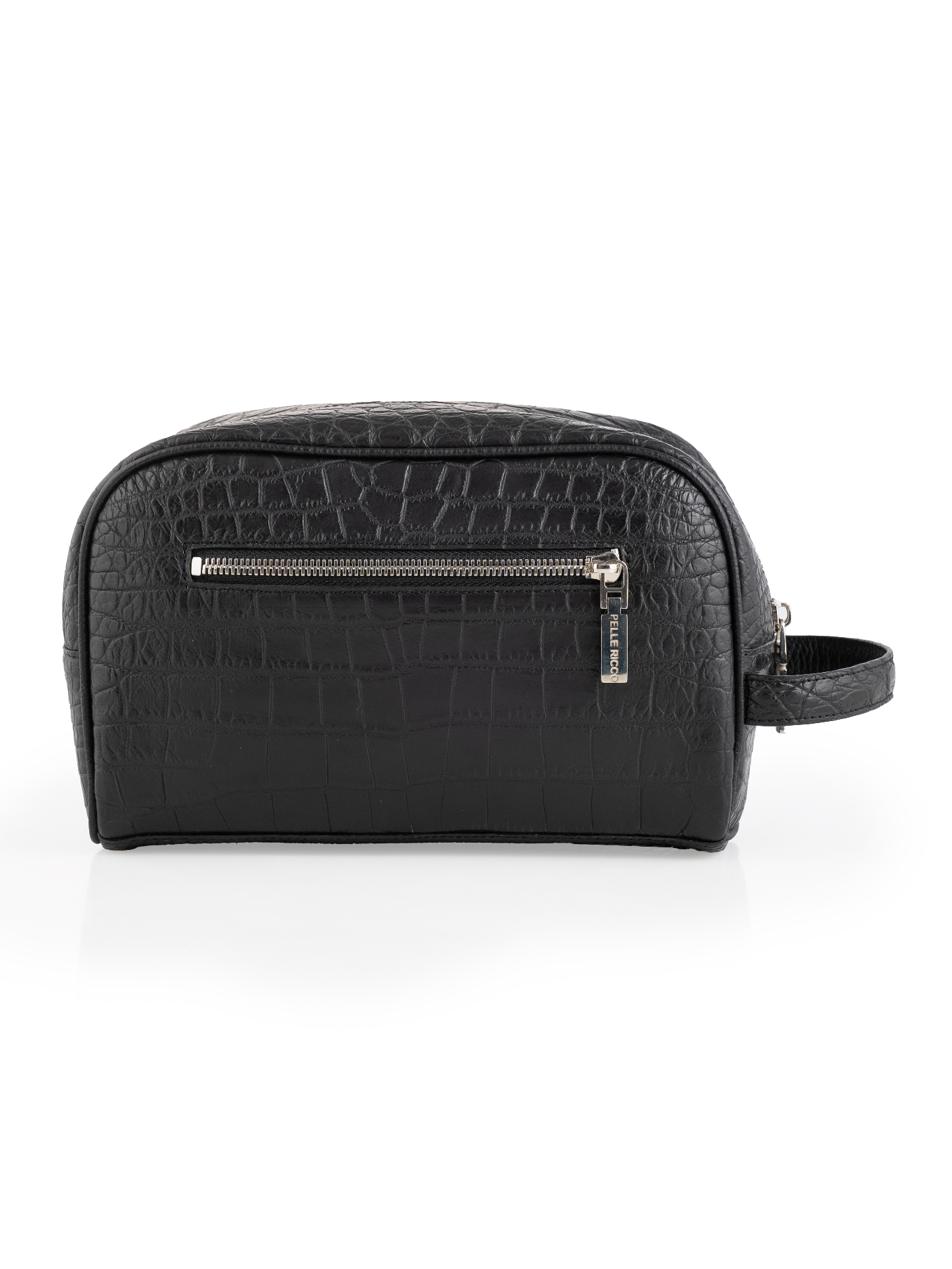 Noir Crocodile Wash Bag